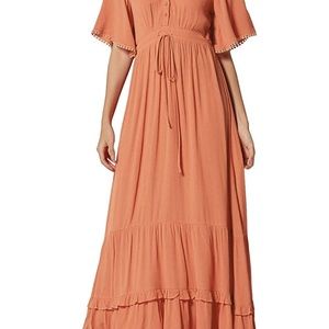 R.Vivimos Orange Long Dress. Size L